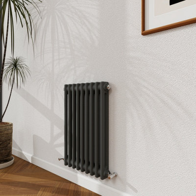 B&Q -  600X425mm Traditional Radiator Cast Iron Style 2 Column Horizontal Anthracite Central Heating Radiator