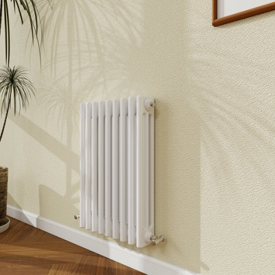 B&Q -  600X425mm Traditional Radiator Cast Iron Style 3 Column Horizontal White Central Heating Radiator