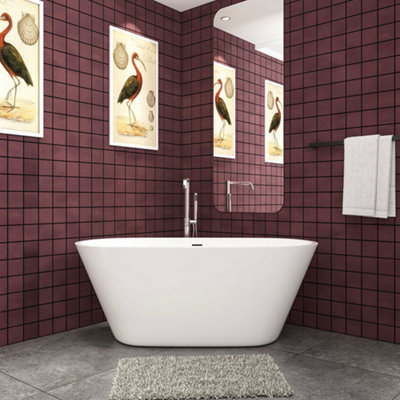 SLINE Modern Design Bathroom Freestanding Double Ended 1500X700mm Bath Bathtub from B&Q