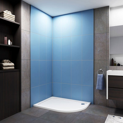 SLINE 1000X900mm Quadrant Stone Resin Right Tray+Waste 30 mm Height For Shower Enclosure Doors Cubicle from B&Q