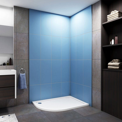 SLINE 1200X900mm Quadrant Stone Resin Left Tray+Waste 30 mm Height For Shower Enclosure Doors Cubicle from B&Q