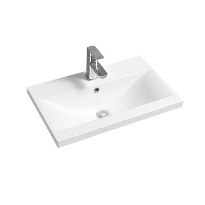 5004 Ceramic 61cm Mid Edge Inset Basin with Dipped Bowl