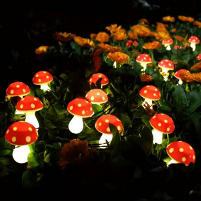 8Pcs Ip65 Solar Mushroom Path LightsOutdoor Garden Stake Lights from B&Q