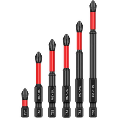 Magnetic Screwdriver Bit Set Ph2 Hex Shank Drill Bits For Power Drill 6Pcs from B&Q
