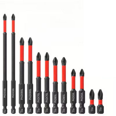 Magnetic Screwdriver Bit Set Ph2 Hex Shank Drill Bits For Power Drill 12Pcs from B&Q
