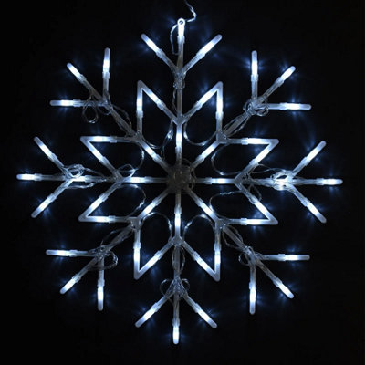 50 Led Window Snowflake Fairy Christmas Party Xmas Light Cool White from B&Q