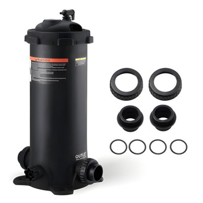 Vevor Efficient Cartridge Pool Filter 4.6 Sq.m Area Leak-Proof Design For Inground Above Ground Pools Hot Tubs Spa from B&Q