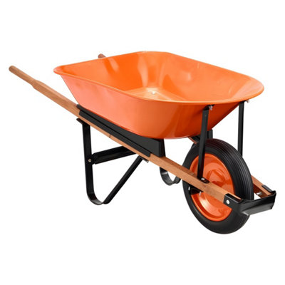 Vevor Durable Wheelbarrow Cart 5 Cu Ft Load 330 Lbs Capacity With Metal Handle And 16 Inch Wide Track Wheels from B&Q