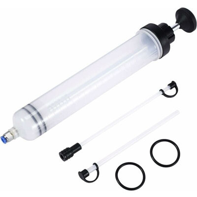 PTSTEL Oil Fluid Extractor,Manual Extraction And Filling Pump Automotive Oil Syringe With Hose Fluid Transfer Pump For Cars Brake Fluid Removal Oil Change Fluid Change 500cc