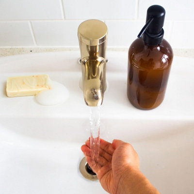 500ml Amber Glass Soap Dispenser Set with Pump for Hand Soap 2 Pack Refillable Bottles for Bathroom & Kitchen - 6