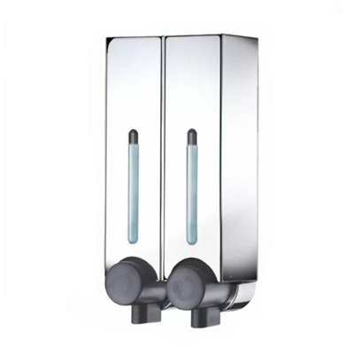 500ml Chrome Double Wall Mounted Shower Soap Dispenser
