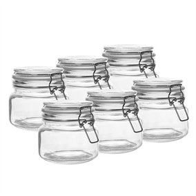 500ml Clip Top Glass Storage Jars Set of 6 - M&W