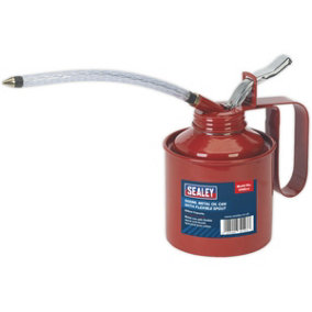 500ml Metal Oil Can with Flexible Spout - Thumb Operated Lever - Oil Dispenser