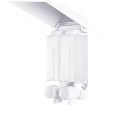 500ml White Double Wall Mounted Shower Soap Dispenser - 3