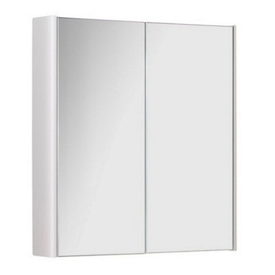 500mm 2 Door Bathroom Mirror Cabinet- White Gloss- (Choice) | DIY at B&Q