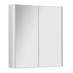 500mm 2 Door Bathroom Mirror Cabinet- White Gloss- (Choice)