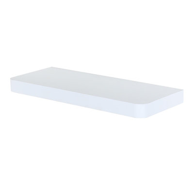 500mm Arran floating shelf kit with rounded corners, matt white