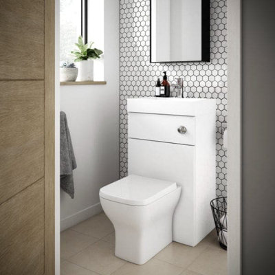 500mm Basin & WC Unit, Floorstanding WC Unit With Basin