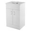 500mm Bathroom Vanity Unit & Basin Storage Cabinet with Two Doors - Gloss White