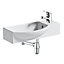 500mm Curved Wall Hung 1 Tap Hole Basin Chrome Dom Tap & Bottle Trap Waste
