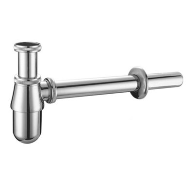 500mm Curved Wall Hung 1 Tap Hole Basin Chrome Dom Tap & Bottle Trap Waste - 4
