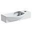 500mm Curved Wall Hung 1 Tap Hole Basin Chrome Dom Tap & Minimalist Bottle Trap Waste