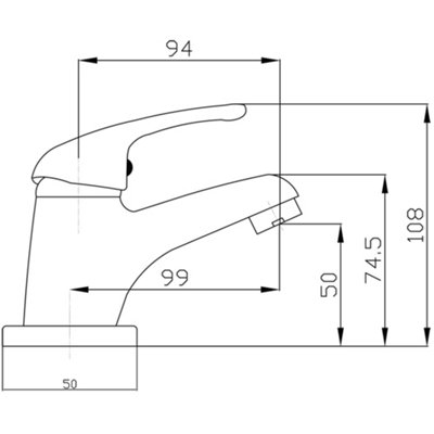 500mm Curved Wall Hung 1 Tap Hole Basin Chrome Dom Tap & Minimalist Bottle Trap Waste - 6