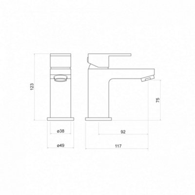 500mm Curved Wall Hung 1 Tap Hole Basin Matt Black Form Tap & Minimalist Bottle Trap Waste - 6