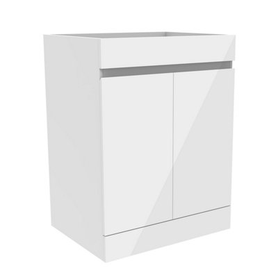 500mm Freestanding Bathroom Vanity Unit without Basin Gloss White