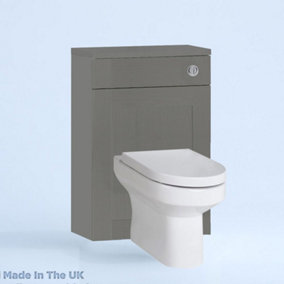 500mm Freestanding WC Unit (Fully Assembled) - Cambridge Solid Wood Dust Grey Slimline Depth With No Pan And No Cistern