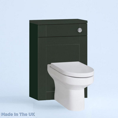500mm Freestanding WC Unit (Fully Assembled) - Cambridge Solid Wood Fir Green Slimline Depth With No Pan And No Cistern