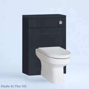 500mm Freestanding WC Unit (Fully Assembled) - Cambridge Solid Wood Indigo Slimline Depth With No Pan And No Cistern