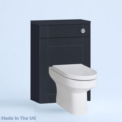 500mm Freestanding WC Unit (Fully Assembled) - Cambridge Solid Wood Indigo Slimline Depth With Pan And Cistern