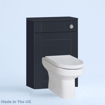 500mm Freestanding WC Unit (Fully Assembled) - Cambridge Solid Wood Indigo Standard Depth With Pan And Cistern