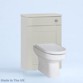 500mm Freestanding WC Unit (Fully Assembled) - Cambridge Solid Wood Light Grey Slimline Depth With No Pan And No Cistern
