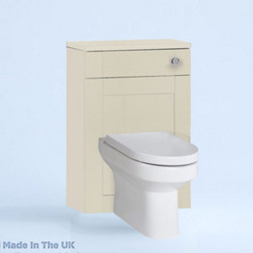 500mm Freestanding WC Unit (Fully Assembled) - Cambridge Solid Wood Mussel Slimline Depth With No Pan And No Cistern