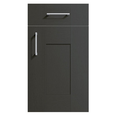 500mm Freestanding WC Unit (Fully Assembled) - Cartmel Woodgrain Anthracite Slimline Depth With No Pan And No Cistern