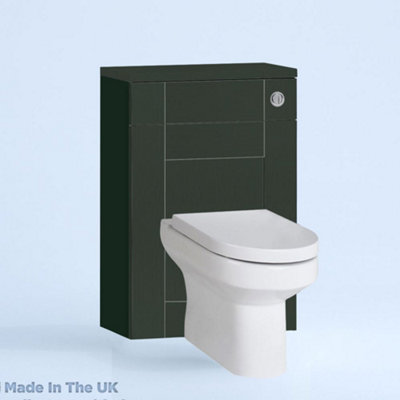 500mm Freestanding WC Unit (Fully Assembled) - Cartmel Woodgrain Fir Green Slimline Depth With No Pan And No Cistern