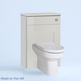 500mm Freestanding WC Unit (Fully Assembled) - Cartmel Woodgrain Light Grey Slimline Depth With Pan And Cistern