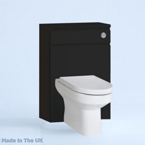 500mm Freestanding WC Unit (Fully Assembled) - Lucente Gloss Anthracite Slimline Depth With No Pan And No Cistern