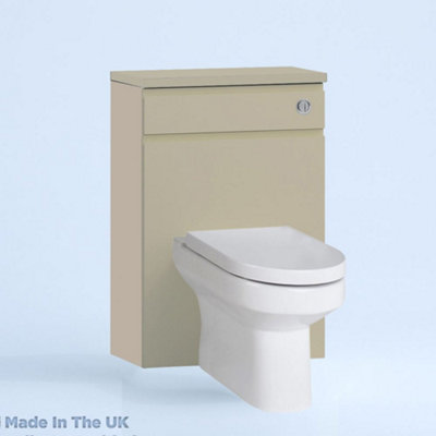 500mm Freestanding WC Unit (Fully Assembled) - Lucente Gloss Cashmere Slimline Depth With No Pan And No Cistern