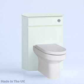 500mm Freestanding WC Unit (Fully Assembled) - Lucente Gloss Cream Slimline Depth With Pan And Cistern