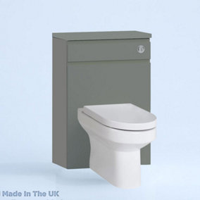 500mm Freestanding WC Unit (Fully Assembled) - Lucente Gloss Dust Grey Slimline Depth With No Pan And No Cistern