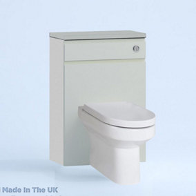 500mm Freestanding WC Unit (Fully Assembled) - Lucente Gloss Light Grey Slimline Depth With No Pan And No Cistern