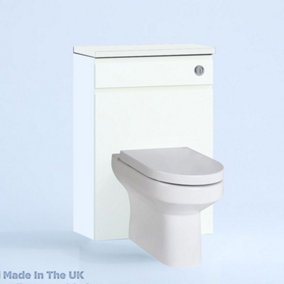 500mm Freestanding WC Unit (Fully Assembled) - Lucente Gloss White Standard Depth With Pan And Cistern