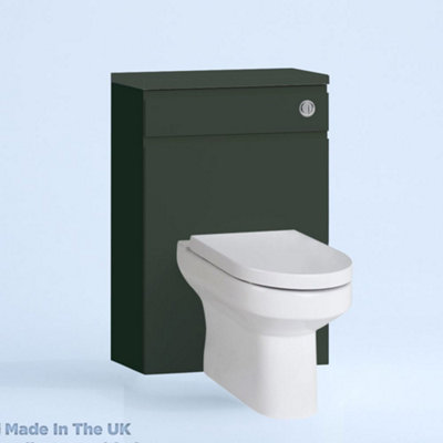 500mm Freestanding WC Unit (Fully Assembled) - Lucente Matt Fir Green Slimline Depth With No Pan And No Cistern