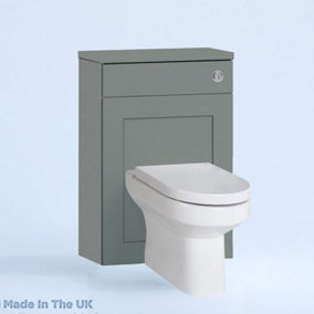 500mm Freestanding WC Unit (Fully Assembled) - Oxford Matt Dust Grey Slimline Depth With No Pan And No Cistern