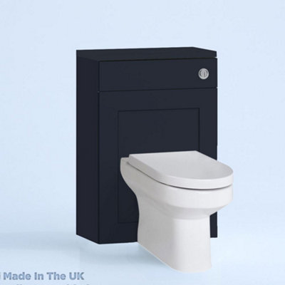 500mm Freestanding WC Unit (Fully Assembled) - Oxford Matt Indigo Slimline Depth With No Pan And No Cistern