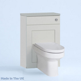 500mm Freestanding WC Unit (Fully Assembled) - Oxford Matt Light Grey Slimline Depth With No Pan And No Cistern