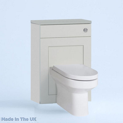 500mm Freestanding WC Unit (Fully Assembled) - Oxford Matt Light Grey Slimline Depth With Pan And Cistern